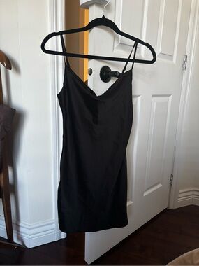Sans Souci Black Satin Slip Cami Dress